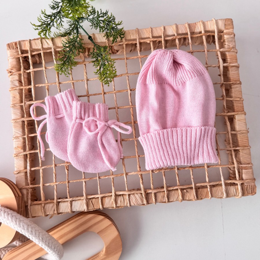 Kit touca e luva- rosa Kit touca e luva- rosa